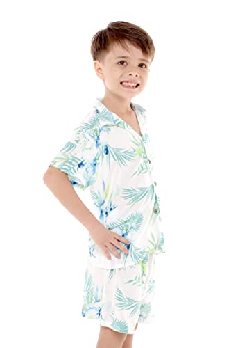 Image of Hawaii Hangover Family Matching Hawaiian Clothes, Orchid Breeze White | Family matching Hawaiian outfits, Orchid Breeze White, lightweight rayon, machine washable, tropical floral print, luaus
