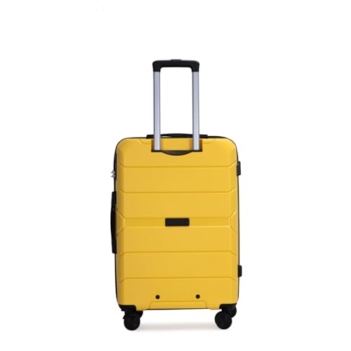 Hardshell Suitcase Spinner Wheels Pp Luggage Sets Lightweight Durable Suitcase With Tsa Lock,3-Piece Set (20/24/28),Yellow3