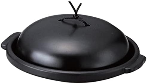 Set of 10 Heat Resistant Cookers, Black 8.0 Ceramic Plates (Pair) [9.4 x 8.5 x 3.1 inches (24 x 21.6 x 7.9 cm), Direct Fire, Western Tableware, Cafe, Restaurant, Coffee, Commercial Use, Hotel