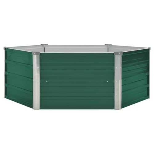 Potager carré en acier galvanisé vert 129x129x45 cm pour protéger vos plantes