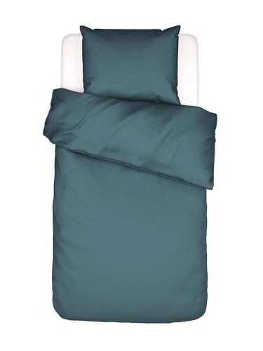 ESSENZA Bettwäsche Minte Denim, 135x200 + 1x 80x80 cm - 100% Baumwollsatin...