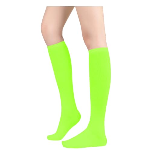 Image of DOOVID Casual Knee High Socks for Women Tube Socks Elasticity Athletic Socks Thin Stripe Knee High Stockings