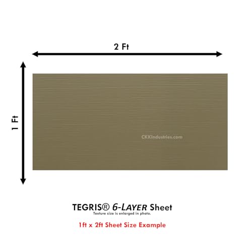Image of TEGRIS Thermoplastic Composite Sheet - (12 x 24 in.) - (Coyote Brown) - (6 Layer /.030) - Impact Resistant Material for Holster Making, DIY Gear, & Hobby - (USA Made)