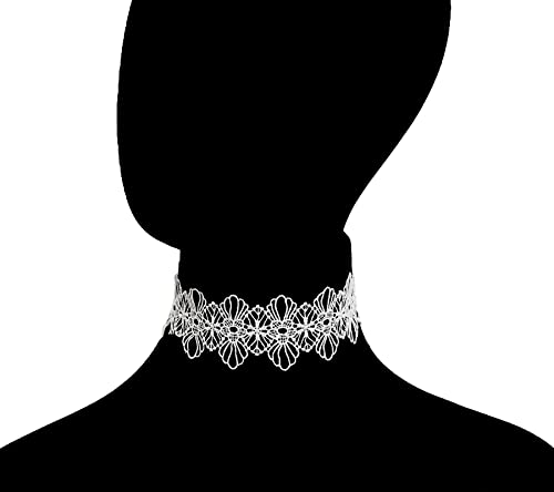 LINKY 10pcs White Lace Choker Necklace Women Jewelry Set2