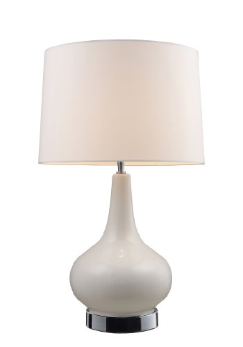 Dimond 3935/1 27-Inch Tall 1-Light Table Lamp, 10.0" x 16.0" x 27.0", White and Chrome Dimond 3935/1 27-Inch Tall 1-Light Table Lamp, 10.0" x 16.0" x 27.0", White and Chrome