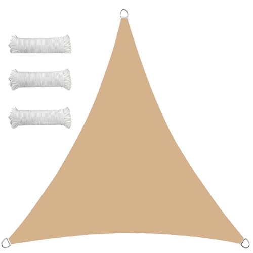 Voile d'ombrage imperméable beige pour se protéger du soleil en extérieur
