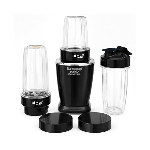 Image of Lesco Baby Booster Pro 550W Mixer Grinder & Nutri Blender | 22000 RPM High Speed Smoothie Maker | 1 Jar & 2 Blade | Juicer Mixer for Shakes, Chutney & Dry Grinding | Compact Kitchen Appliance, Black