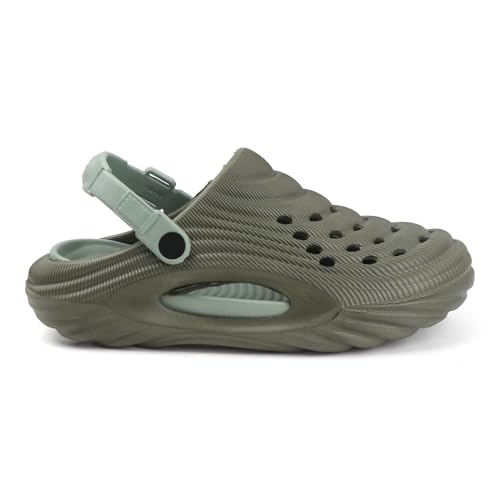 Image of Men's Lightweight EVA Clogs with Adjustable Back Strap | Breathable Anti-Skid Slip-On Sandals | Comfortable Casual Garden Beach Clogs for Indoor Outdoor