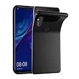 Cadorabo Case Compatible with Huawei P Smart 2019 in Black - Shockproof and Scratch Resistant TPU Silicone Cover - Ultra Slim Protective Gel Shell Bumper Back Skin