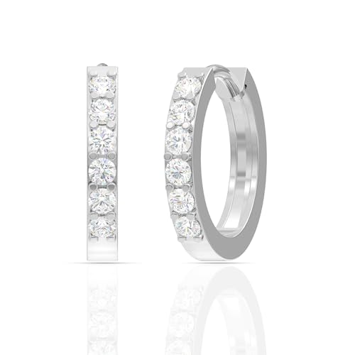 Image of 925 Sterling Silver Hoop Earrings for Women | Hypoallergenic Rhodium Plated Anti-Tarnish Lightweight Silver Hoops | Daily Wear & Office Wear Jewellery | Gift for Wife, Girlfriend, Mother, Sister | Birthday, Anniversary, Rakhi