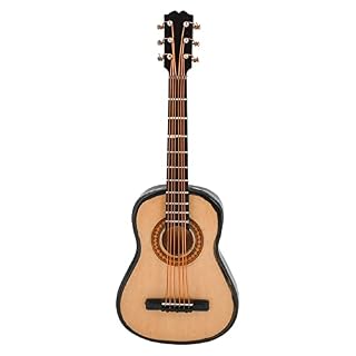 Broadway Gifts Co Miniature Classic Steel String Guitar 4 inch Wood Refrigerator Magnet - Les Beatles, Paul McCartney, John Lennon, RIngo Starr, George Harrison
