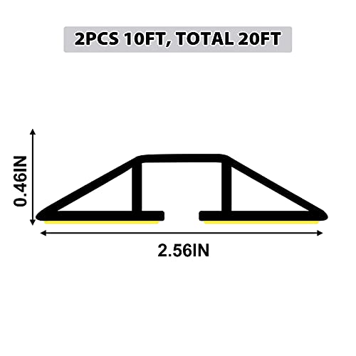 Image of 20Ft Cord Cover Heavy Duty Cable Protector 3 Channels Contains Cords Cables and Wires Easy to Unroll-Conceal Wires of Home Office Workshop Concerts or Other Outdoors Surround (Gray-2PCS 10Ft)