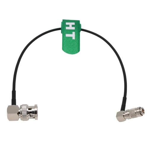 HangTon 3G HD SDI Video Cable for Blackmagic Broadcast Camera Video Assist Monitor DeckLink Quad Processor, Right Angle DIN 1.0/2.3 BNC 1m
