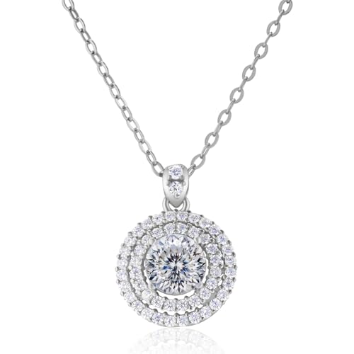 Collier moissanite pour femmes bijoux diamant laboratoire pendentif rond d