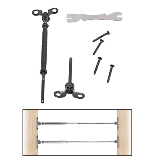 Bailing Fitting Set, Conjunto profesional de conectores para barandales, Tensores de reemplazo versátil, Estilo negro A miniatura 4