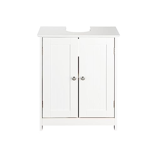 Shelfmade Meuble sous Lavabo Blanc Rustique pour Salle de Bain - Largeur 50 cm ou 60 cm (50 x 30 x 60 cm)