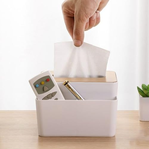 Image of Tissue Storage Box, White | Home Decor, Living Room, Paper Towel Case Cover, Office