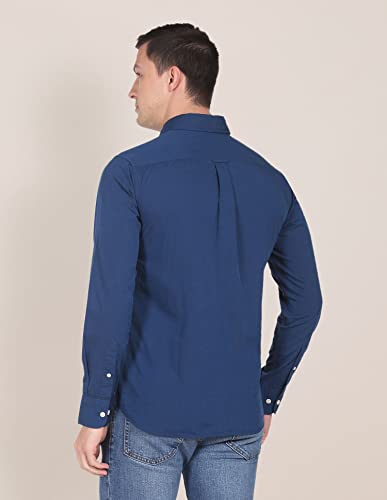 Image of U.S. Polo ASSN. Solid Regular Fit Shirts for Men - 100% Cotton, Full Sleeve Mens Casual Shirts