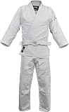 Fuji Single Weave Judo Gi Uniform - Kids & Adults Cotton Training Gi for Judo and Karate, Size 8, White