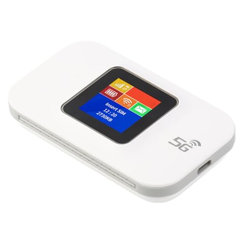 Image of Mobile WiFi Hotspot Router 4G Portable WiFi 1.44in Color Screen Mobile Hotspot Router with Micro SIM Card Slot for Phone Tablet Laptop (White)