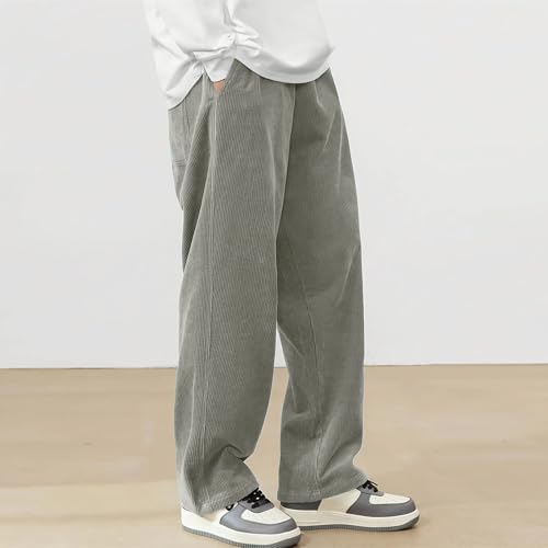 Hawyet Mens Corduroy Sweatpants Lightweight Spring Fall Elastic Waist Drawstring Straight Leg Baggy Casual Pants2