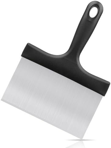 Grill Scraper, Griddle Scraper, Food Scraper with Handle for Blackstone Grill Accessories,Outdoor Barbecue Tools,Stainless Steel Scraper for Blackstone, Flat Top Grill Cleaning, Easy to Remove Stain