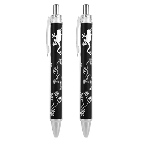 2本セット ボールペン 油性ボールペン カエル ダンス ノック式 ジェルボールペン 0.5mm 黒インク かきやすい 事務用 学生 子供用 筆記具用 文房具 オフィス 入学お祝い
