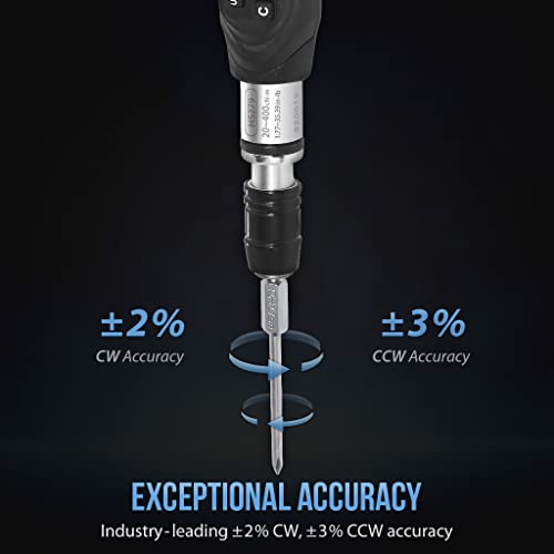 Image of FIRSTINFO H5279 Digital Torque Screwdriver, Dual Direction 1.77-35.39 in-lbs. / 20-400 cN-m / 2.04-40.82 kg-cm, LED and Buzzer Notification, 9 Memory Value Preset