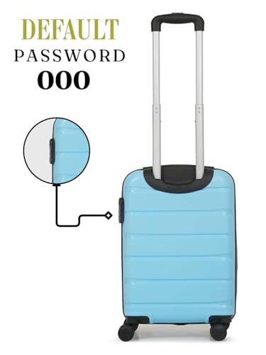 Image of TEAKWOOD LEATHERS Unisex Trolley Bag, Hard Cabin with Zipper Closure, Adjustable Push Button & Cross Side Strap, Lock System 360 Degree(S, Blue)