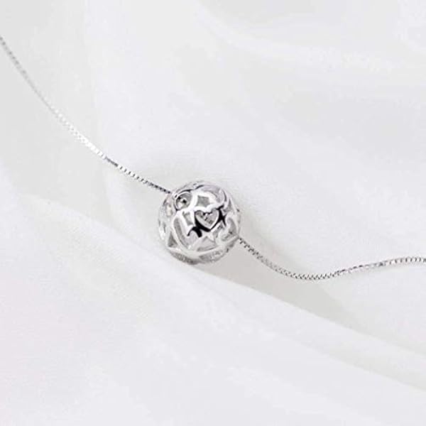 S925 silver halsband hänge dam koreansk enkel boll luftkvalitet nyckelbenskedja gåva, S925 silver halsband, 925 silver, C-F
