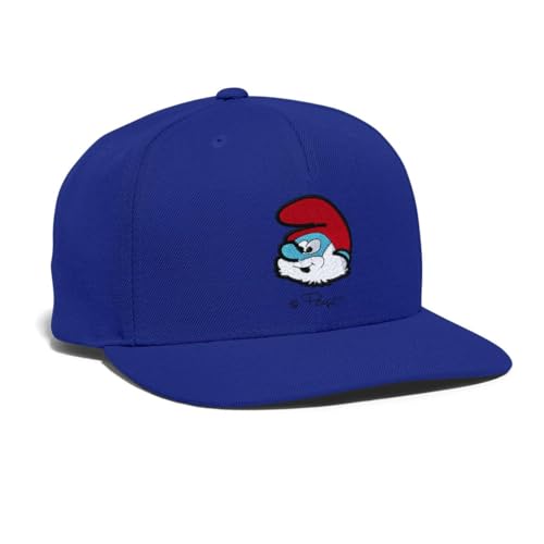 Spreadshirt The Smurfs Embroidered Papa Smurf Snapback Cap One Size Royal Blue