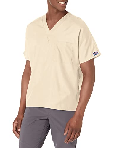 Image of Cherokee Scrubs for Women and Men Unisex V-Neck Tunic Nursing Scrub Top with Chest Pocket, Tuckable Durable Fabric - 4777 | 1 Chest Pocket For Essentials, Traditional Fit, Durable Construction, Comfortable Knit Details, Easy Care, Tuckable Style