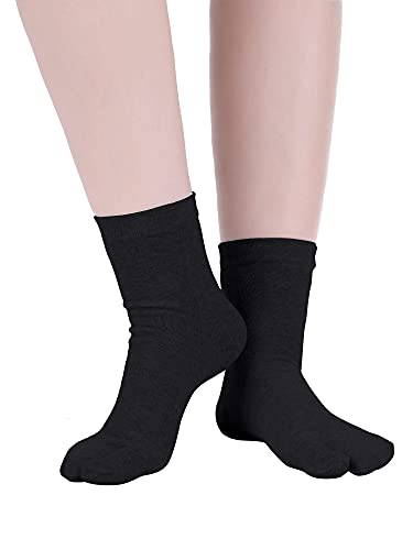 9 Pairs Flip Flop Socks Tabi Split Toe Socks Toe Socks for Men Women Supply(Black)