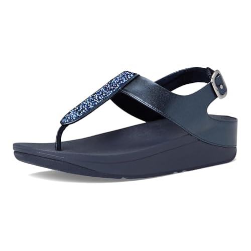 Image of FitFlop Womens Fino Crystal-Mix T-Strap Sandal