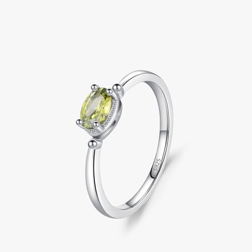 Porte Alliance Bagues Argentées Vintage Vert Olive Solitaire
