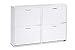 Produktbild ts-ideen Schuhschrank Regal Schuhkipper Bad Flur Diele Standregal Schuhregal Weiß 4 Fächer 120 x 81 cm