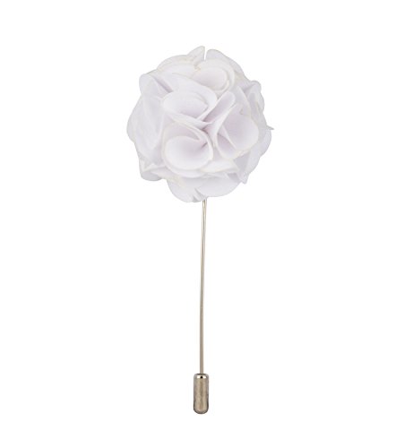 Knighthood Lapel Pin For Men White Bunch Flower Lapel Pin Brooch White Boutonniere Pin with Gift Box Suit Wedding Groom
