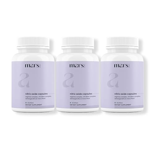 Mars Nitric Oxide Capsules with L-Arginine & L-Citrulline Pre Workout Nitric Oxide Supplement for Men Blood Flow & Circulation Support Pack of 3