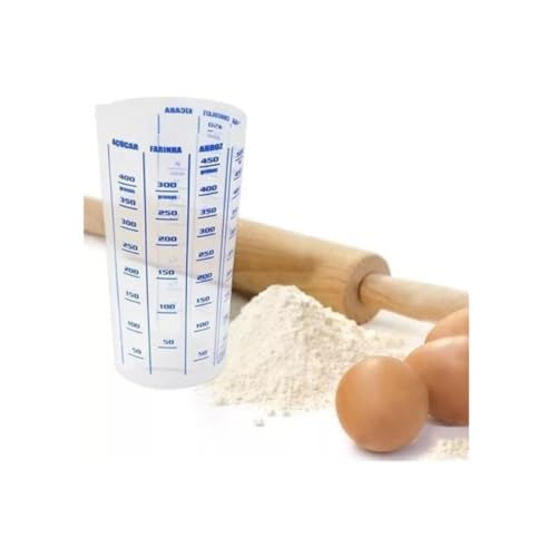 Copo Plástico Com Medidor Dosador Receitas Capacidade 570 Ml Transparente Cristal Color Com Bico Para Medição Ingredientes Copo de Medida