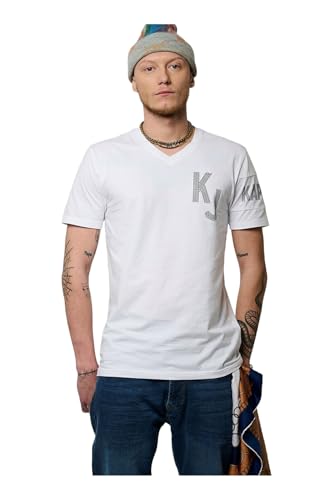 Kaporal, Tee Shirt Manches Courtes, pour Homme, 95% Coton - 5% Elasthanne, Coupe Slim, Col en V,...