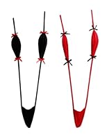 Satz von 2 Damen Sling Shots Bikini V-Ausschnitt Extreme Micro Monokini Badeanzug EIN Stück Bademode Dessous (DE/NL/SE/PL, Alphanumerisch, Einheitsgröße, Regular, Regular, Schwarz Rot)