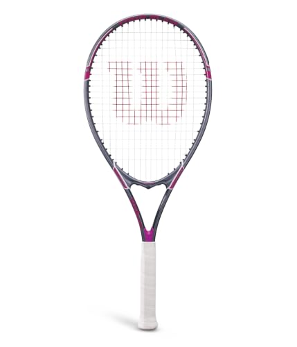 WILSON Tour Slam Adult Recreational Tennis Racket - Grip Size 2-4 1/4', Pink/Grey