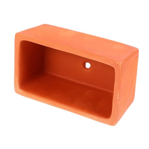 OFFSCH Maceta Rectangular de Terracota Resistente con Orificio de Drenaje para Plantas Pequeñas Macetero Rústico para Jardín Interior y Exterior Decoración Natural para Suculentas y