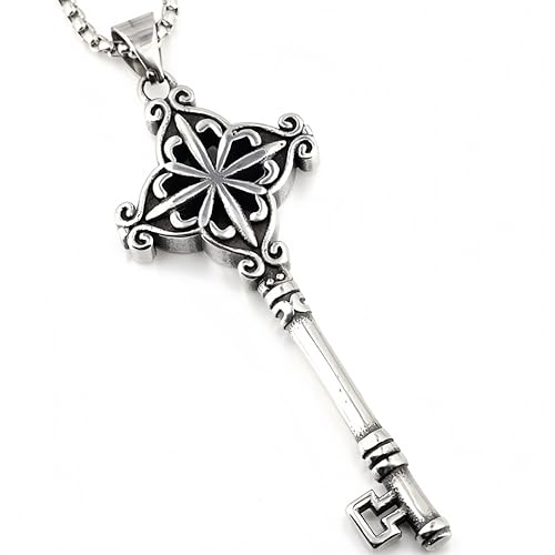 YWMAN Witches Key Necklace, Stainless Steel Vintage Key Pendant，Witchy Jewelry Gift for Women