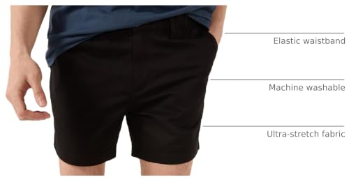 Image of Chubbies Chino Shorts Men 5.5 Inch - Mens Shorts Casual with Elastic Waistband, Side and Back Pockets, Stretch Cotton Blend