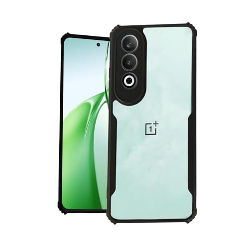 Image of AIBEX Crystal Clear Back Cover Case for OnePlus Nord CE 4 5G | 360 Degree Protection | Shock Proof Design | Transparent Back Cover Case (PC & TPU, Black Bumper)