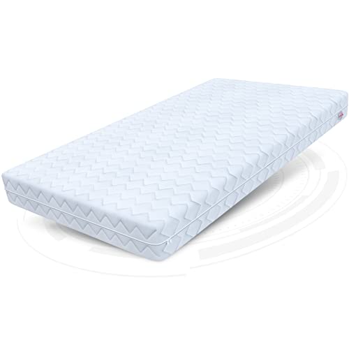 FDM Matratze 80x160 cm Härtegrad H3 Höhe 12 cm Kindermatratze Doppelseitige Schaumstoffmatratze Polyurethanschaum Hypoallergenem Waschbarem Premium-Bezug Oeko-Tex PICCHI
