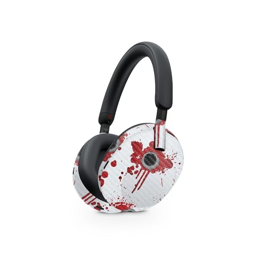 Image of MightySkins Carbon Fiber Skin Compatible with Sony WH-1000XM5 Headphones - Bullet Holes | Protective, Durable Textured Carbon Fiber Finish | Easy to Apply