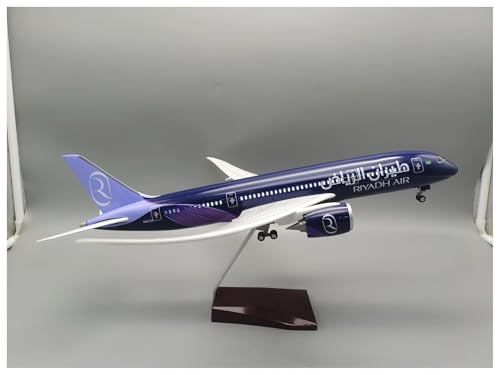 Avión B787 Riyadh escala 1:130 fundido a presión con luz LED 6