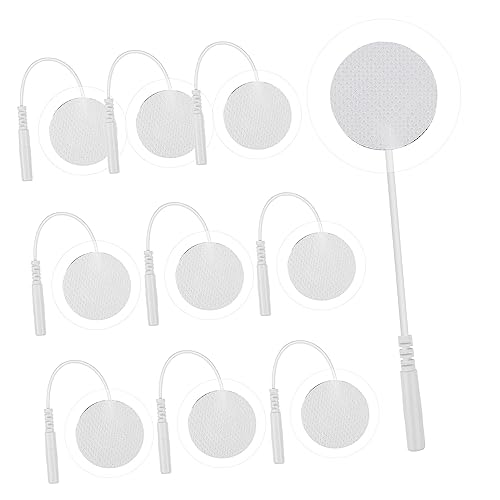 Cabilock 10 piezas Electrodos Autoadhesivos Redondos de Silicona para Electroestimulador Repuestos Flexibles y Reutilizables para Masajeador Muscular